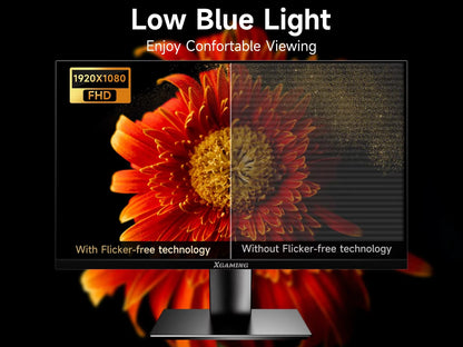 24Inch 100Hz Gaming Monitor, FHD 1080P PC Gaming Monitor for Laptop, HDR Computer Monitor, IPS 1920*1080P LCD Monitor with Speaker, Low Blue Light, Freesync, VESA Compatible